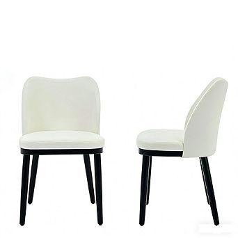 Dining Chairs Set of 2 with Thick Cushions & Wood Legs, Modern Kitchen Chairs