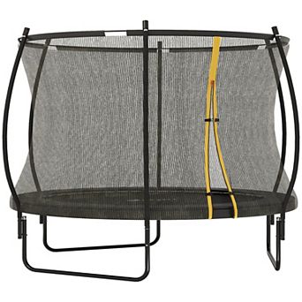 Soozier 8ft Outdoor Trampoline with Net Enclosure, Curved Poles