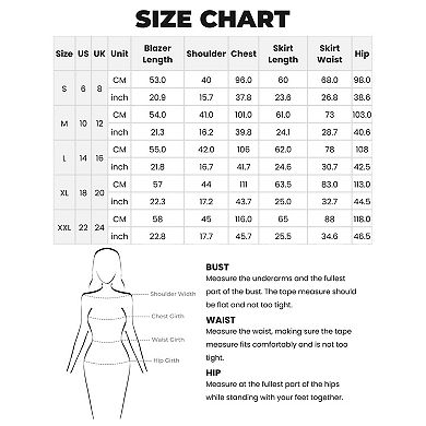 Women's 2 Piece Sets Business 3/4 Sleeve Blazer with Belt Pencil Skirt Suit