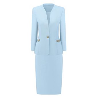 Women's Skirt Suit Set 2 pc Outfit Work Office Blazers and Pencil Skirts