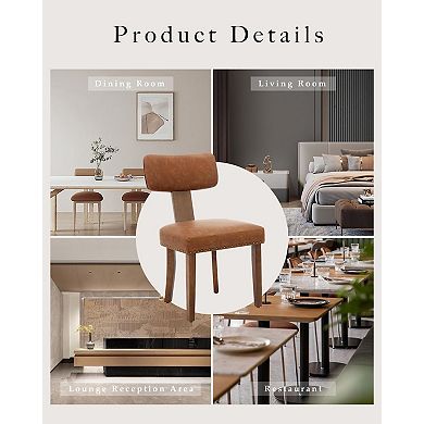 Modern Dining Chairs, Upholstered Kitchen & Living Room Accent Chairs with Padded Seat, Set of 4