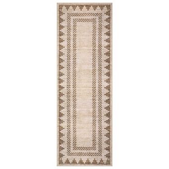 Modern Plain Tone Minimalist Bordered Design Machine Washable Area Rug for Living Room Bedroom