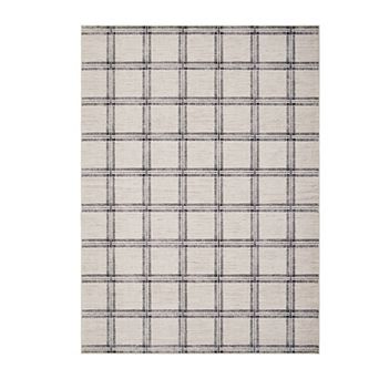 Modern Geometric Plaid Area Rug Machine Washable Low Pile Non Slip Floor Rug for Bedroom Kitchen
