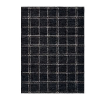 Modern Geometric Plaid Area Rug Machine Washable Low Pile Non Slip Floor Rug for Bedroom Kitchen