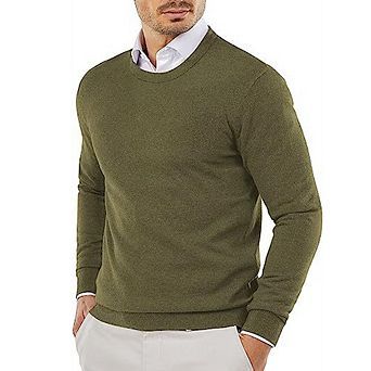 Casual Men's Crew Neck Pullover Sweater Soft Knit Top for Daily Commute