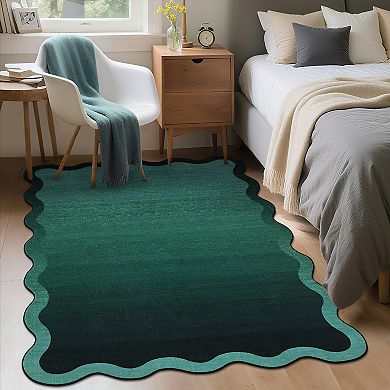 Gradient Color machine Washable Area Rug for Living Room Non Slip Non Shedding Rug for Dining Room