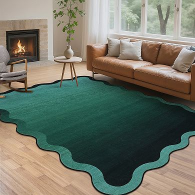 Gradient Color machine Washable Area Rug for Living Room Non Slip Non Shedding Rug for Dining Room