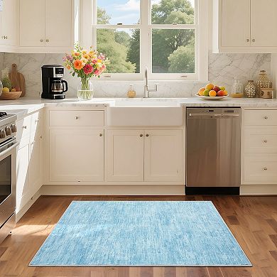 Contemporary Plain Texture Area Rug for Living Room Ultra Thin Non Slip Washable Rug for Home Decor