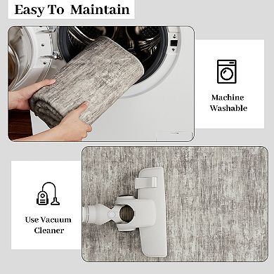 Contemporary Plain Texture Area Rug for Living Room Ultra Thin Non Slip Washable Rug for Home Decor