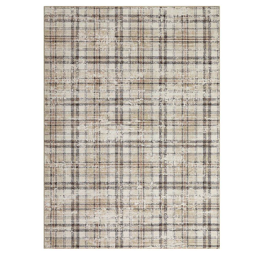 Irregular Grid Area Rug Washable Non Slip Floor Geometric Soft Rug for ...