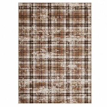 Irregular Grid Area Rug Washable Non Slip Floor Geometric Soft Rug for Modern Bedroom Living Room
