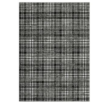 Irregular Grid Area Rug Washable Non Slip Floor Geometric Soft Rug for Modern Bedroom Living Room