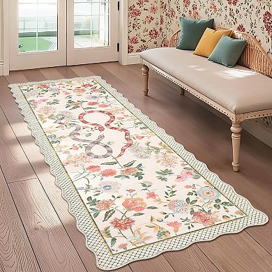 French Pastoral Style Area Rug Non Slip Ultra Thin Washable Rug for ...