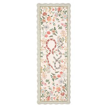 French Pastoral Style Area Rug Non Slip Ultra Thin Washable Rug for Farmhouse Bedroom Living Room