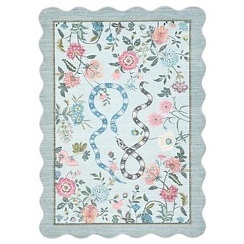 French Pastoral Style Area Rug Non Slip Ultra Thin Washable Rug for Farmhouse Bedroom Living Room