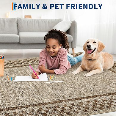 Modern Geometric Minimalist Area Rug for Bedroom Ultra Thin Non Slip Washable Soft Rug for Laundry
