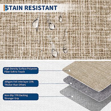 Modern Geometric Minimalist Area Rug for Bedroom Ultra Thin Non Slip Washable Soft Rug for Laundry