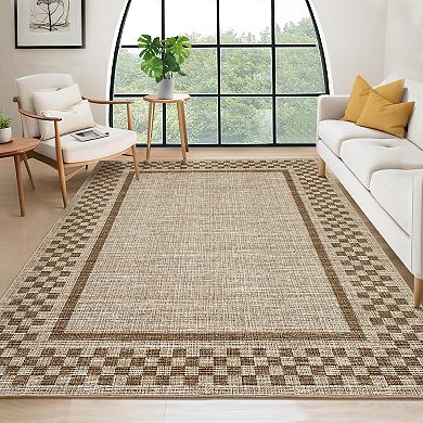 Modern Geometric Minimalist Area Rug for Bedroom Ultra Thin Non Slip Washable Soft Rug for Laundry