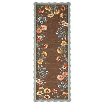 Modern Pastoral Bloom Washable Garden Area Rug Non Slip Non Shedding Carpet for Living Room Kitchen
