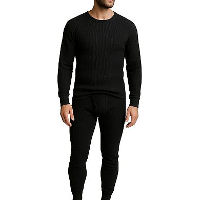 Men’s 3 Pack Waffle Knit Thermals Full Set Lightweight Layering & Loungewear Sets