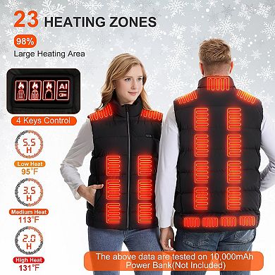Heated Vest 23 Heating Zones, 3 Heat Levels, USB Powered