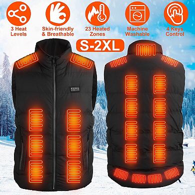 Heated Vest 23 Heating Zones, 3 Heat Levels, USB Powered