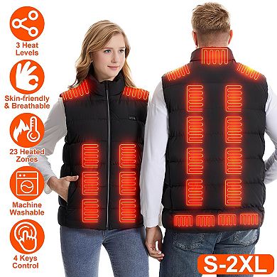 Heated Vest 23 Heating Zones, 3 Heat Levels, USB Powered