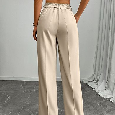 Women’s Pull on Wide-Leg Stretchy Dress Pants, Perfect for Business Casual Work Outfits