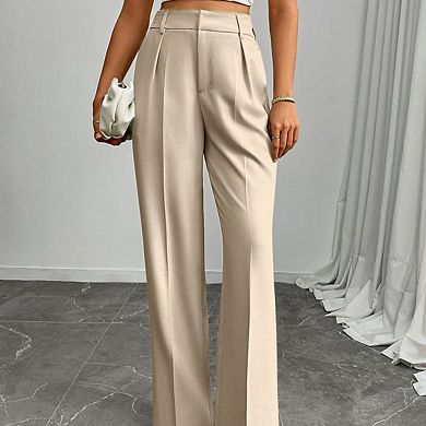 Women’s Pull on Wide-Leg Stretchy Dress Pants, Perfect for Business Casual Work Outfits