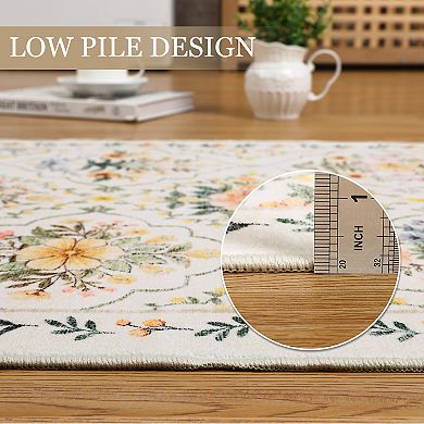 Modern Elegant Floral Durable Stain Resistant Washable Waterproof Perfect Area Rug for Living Room