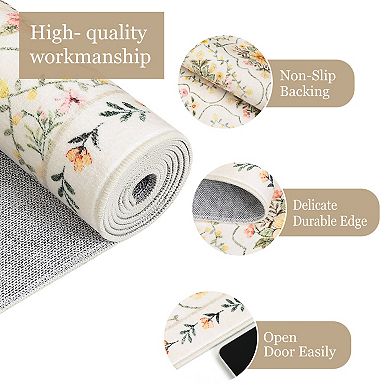 Modern Elegant Floral Durable Stain Resistant Washable Waterproof Perfect Area Rug for Living Room