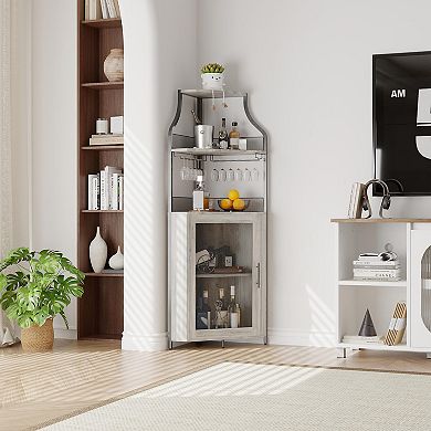 IDEALHOUSE Corner Bar & Wine Cabinet