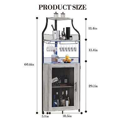 IDEALHOUSE Corner Bar & Wine Cabinet