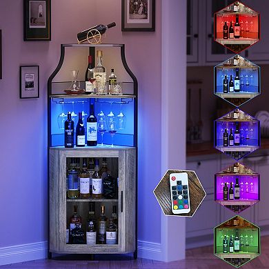 IDEALHOUSE Corner Bar & Wine Cabinet