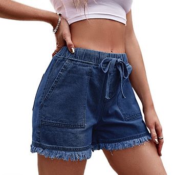 Women's Lightweight Shorts Casual Baggy Trendy Pants Elastic Waist Drawstring Comfy Shorts