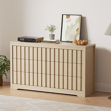 IDEALHOUSE Fluted Modern 6-Drawer Dresser