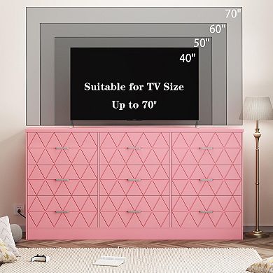 IDEALHOUSE 9-Drawer Dresser with Outlets