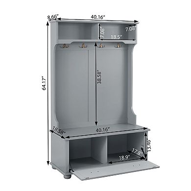 IDEALHOUSE Metal Hall Tree with Bench