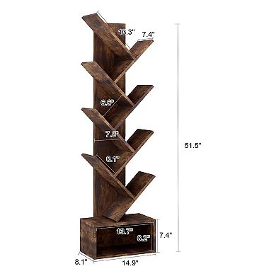 IDEALHOUSE 8-Tier Tree Bookshelf