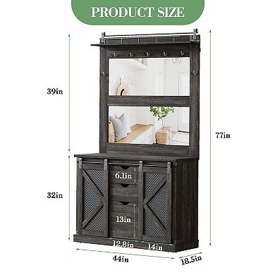 IDEALHOUSE Hall Tree with Barn Doors