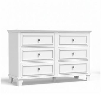 IDEALHOUSE 6-Drawer Wide Dresser TV Stand