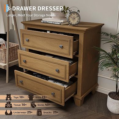IDEALHOUSE Modern 3-Drawer Dresser