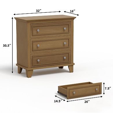 IDEALHOUSE Modern 3-Drawer Dresser