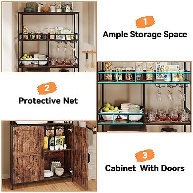 IDEALHOUSE Tall Bar & Wine Rack