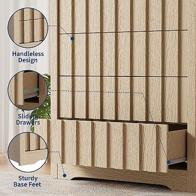 IDEALHOUSE 5-Drawer Fluted Dresser