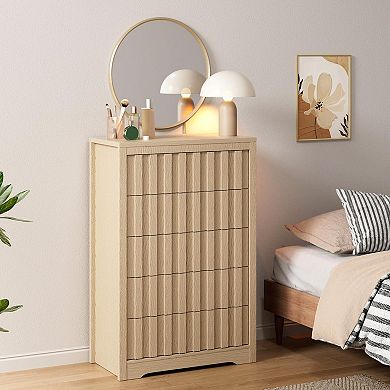 IDEALHOUSE 5-Drawer Fluted Dresser
