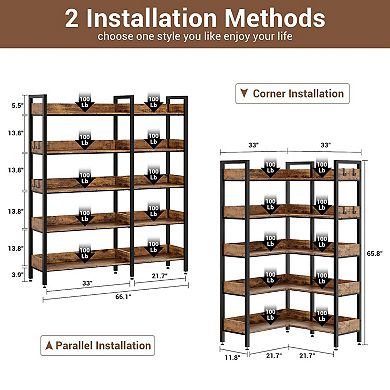 IDEALHOUSE Convertible 5-Tier Bookshelf