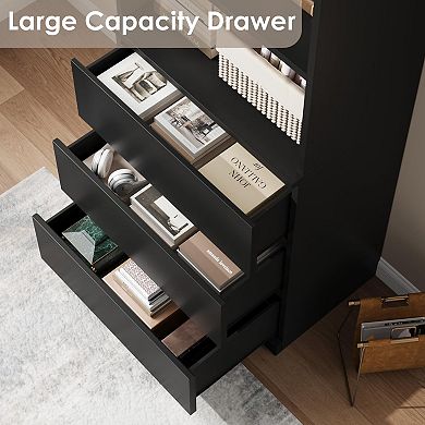 IDEALHOUSE Bookcase with 3 Drawers