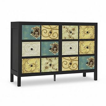 IDEALHOUSE 6-Drawer Floral Dresser
