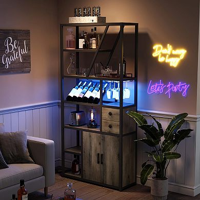 IDEALHOUSE LED Wine Bar Cabinet